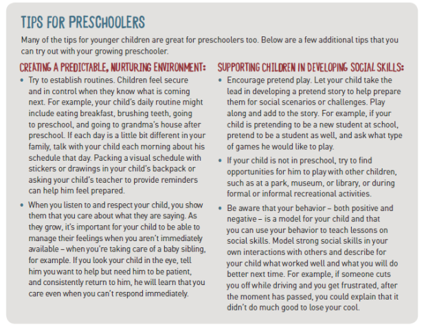 tips for families- preschoolers 1